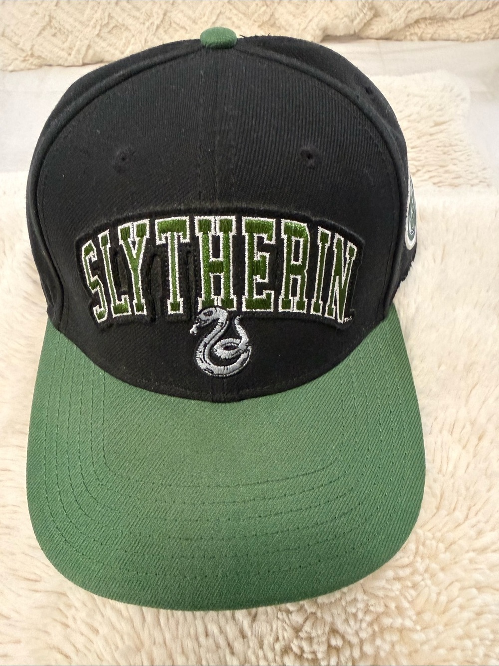 Harry Potter Slytherin Snapback Hat Wizarding World Black Green Cap OSFM